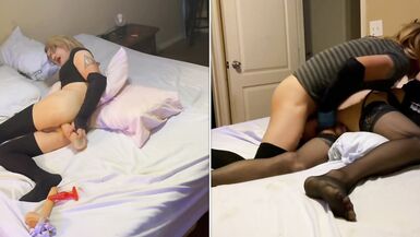 Stepsis using Big Dildos and Double Anal to Stretch my Fuck Hole so she can Fist me - 6 image