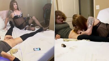 The Sexy Sissy Slut Stepsisters have a Passionate Thunderstorm Fuck