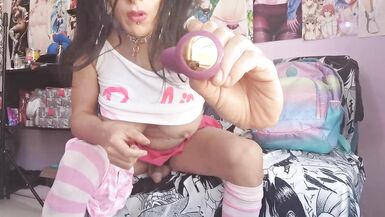 Anal vibrator tranny slut chastity - 5 image