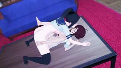 Two Futa Yandere Banging - Ayano X Saiko with Swap