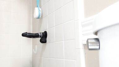 Trans Girl Riding Dildo in the Shower