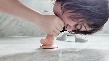 Trans Girl Giving BJ & Anal Sex with Big Dildo - 4 image