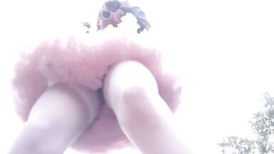 Pink Sissy Ponyboy in Sexy Stockings Posing in Public and Jumping on the Cam - 12 image