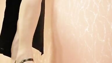 TRANNY GIANTESS AMANDA CRUSHES SMALL CARS IN SEXY DRESS ON HIGH HEELS NO PANTIES - 2 (CRUSH FETISH) - 11 image