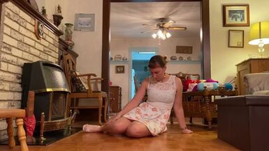 Cute Redhead TS Masturbates in Silver Heels - Sierra Dubois - 1 image