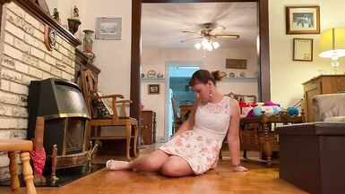 Cute Redhead TS Masturbates in Silver Heels - Sierra Dubois