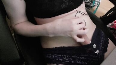 Cute Femboy Teases her Dick with 2 Vibrators till she Cums - 6 image