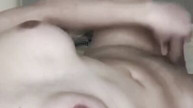 Solo Trans Anairb Jerking off her 7 Inch Cock & Cum a Lot of Milk on her Bed - 4 image