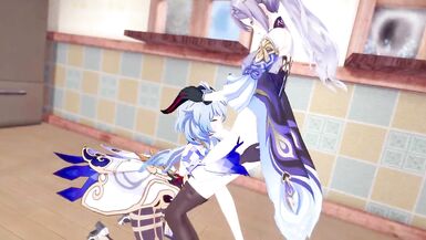 Futa Keqing Banging Ganyu - Genshin Impact - 2 image