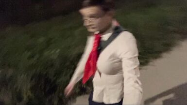 Slutty school girl walk. - 5 image