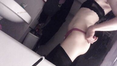 Teen Femboy Loo Sissy Crossdresser in Bathroom - 2 image