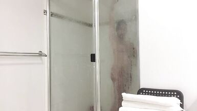 Asian Trans Anairb Jerking off in the Shower - 14 image