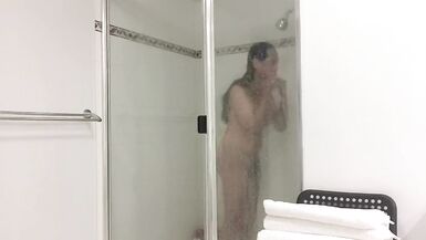 Asian Trans Anairb Jerking off in the Shower - 4 image