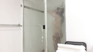 Asian Trans Anairb Jerking off in the Shower - 7 image