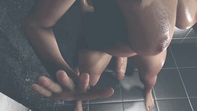 Futa Fucks another Futa on the Shower Door - 15 image