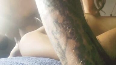 Shemale pussy getting dug out by big cock