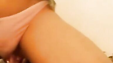 Cute TS Trap Femboy Rides Pink Dildo - 8 image