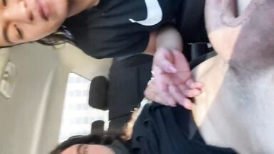 LAS VEAGS TS SUCKS HUNG COCK AND TAKES CUMSHOT ON TITS WHILE WE CUM TOGETHER - 2 image