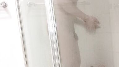 Asian Shemale Pee & Masturbate her Cock in the Shower - 13 image