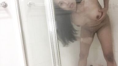 Asian Shemale Pee & Masturbate her Cock in the Shower - 5 image
