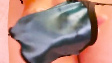 Sissy Breaking in her Brand new Satin Panties - 12 image