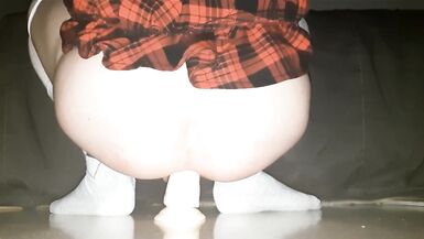 Teenage Solo Sissy CrossDress Ride two different Dildo - 6 image