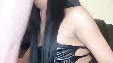 Trans//crossdresser Sucking Big Fat Cock - 6 image