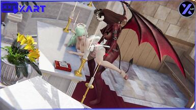 Cosplay, a Girl was Fucked in her Mouth by a Transsexual with Horns - 7 image