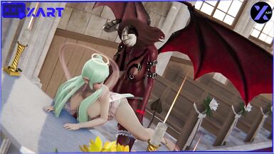 Cosplay, a Girl was Fucked in her Mouth by a Transsexual with Horns - 8 image