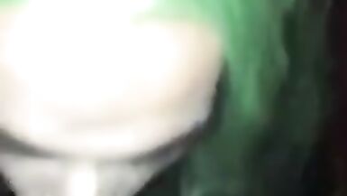 Green Hair Trap Sucking BBC - 2 image