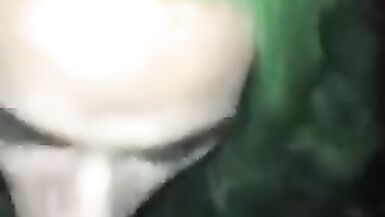 Green Hair Trap Sucking BBC - 7 image