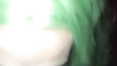Green Hair Trap Sucking BBC - 8 image