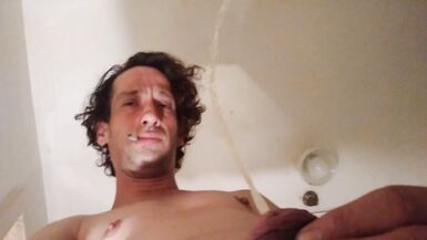 Tall Arching Jet of my Pee in a Sink; Squishy Sounds with Urine Soaked Clit