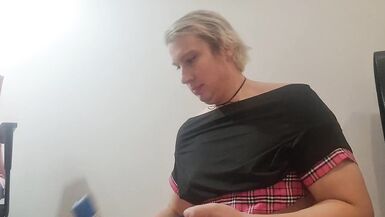 Enjoying a dildo with my mouth and a large plug and beads - 10 image