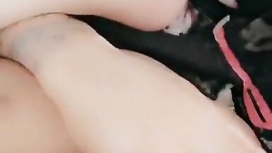 Transgirl finger fucks her creampied arsehole - 10 image