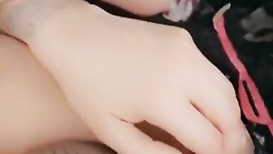 Transgirl finger fucks her creampied arsehole - 3 image