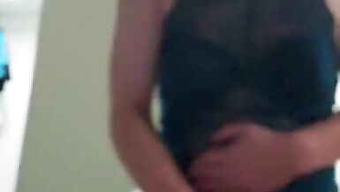 Sissy Jerks off Lingerie - 11 image