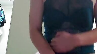 Sissy Jerks off Lingerie - 15 image