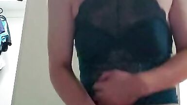 Sissy Jerks off Lingerie - 7 image