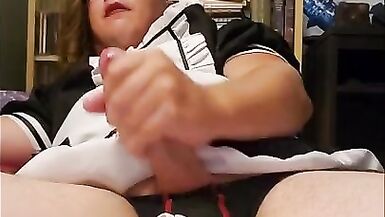 Submissive femby sissy in maid outfit ruins their orgasm - 15 image