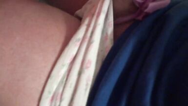 Night handjob in dirty women's panties