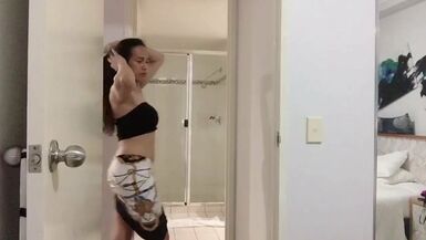 asian trans anairb doing sexy slow dance naked - 1 image