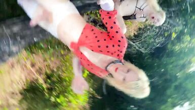 Ladyboy and Girl Masturbate in a Public Park - 9 image