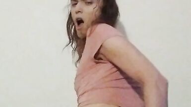 Petite Latina Tgirl Stuffs herself with a Huge Toy - 11 image