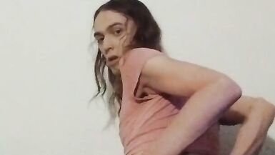 Petite Latina Tgirl Stuffs herself with a Huge Toy - 12 image