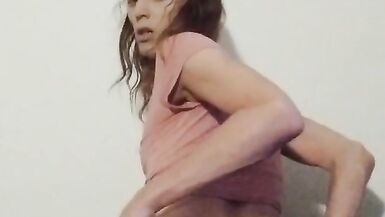 Petite Latina Tgirl Stuffs herself with a Huge Toy - 13 image