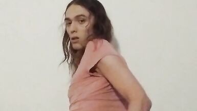 Petite Latina Tgirl Stuffs herself with a Huge Toy - 14 image