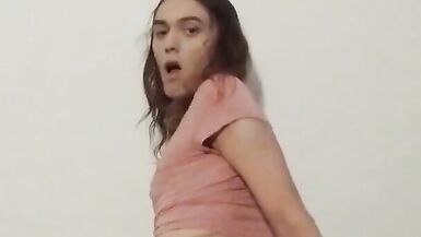 Petite Latina Tgirl Stuffs herself with a Huge Toy - 15 image