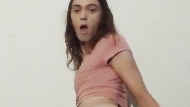 Petite Latina Tgirl Stuffs herself with a Huge Toy - 2 image