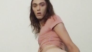 Petite Latina Tgirl Stuffs herself with a Huge Toy - 3 image